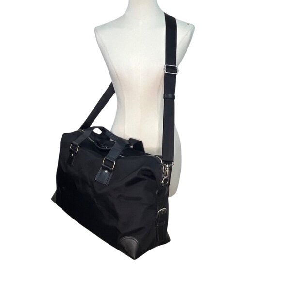 AMC Networks Black Nylon & Leather  Adjustable Shoulder Strap Duffle Bag Sz XL - Picture 3 of 12